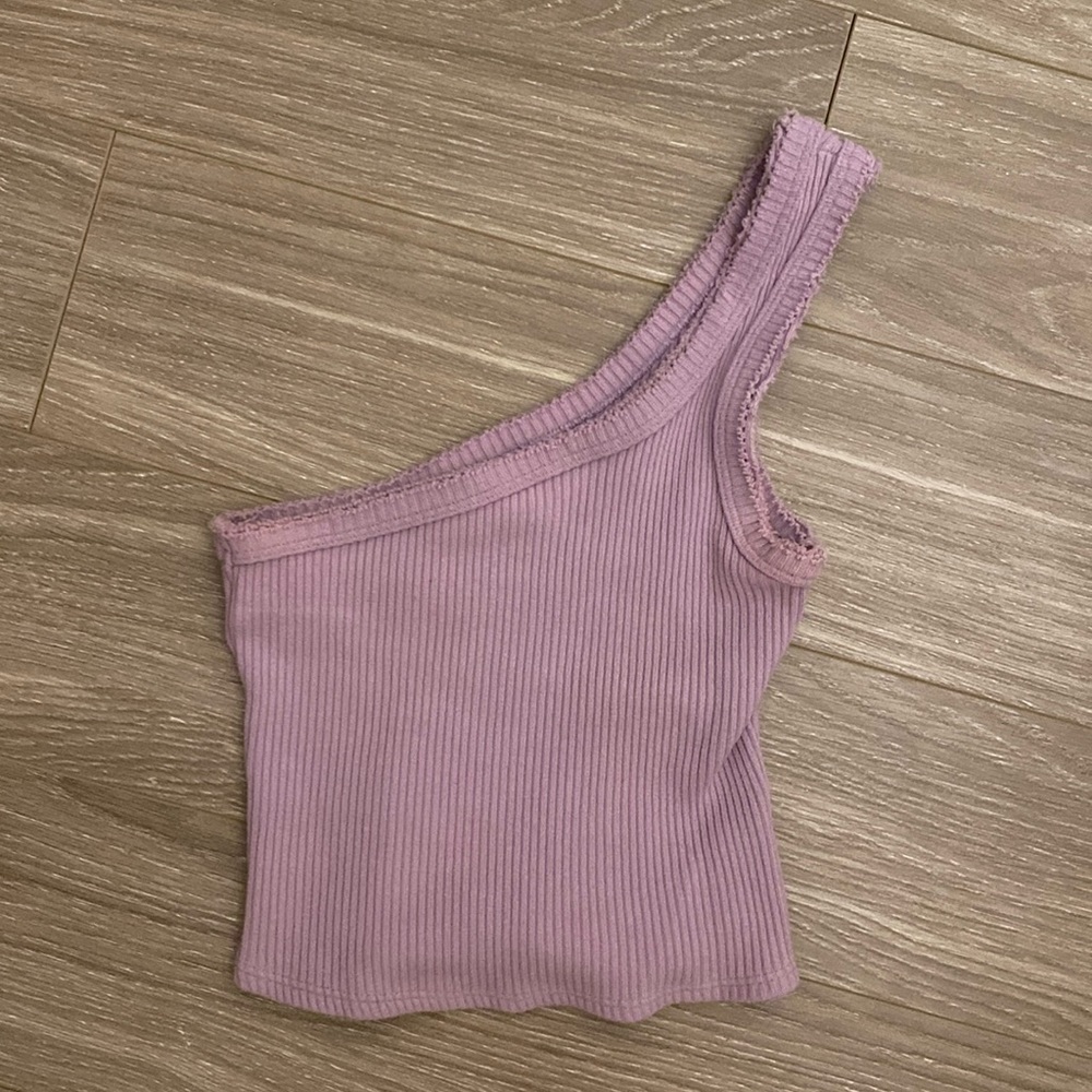 uo one shoulder ribbed tank